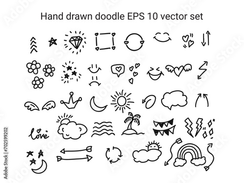 Hand drawn doodle EPS 10 vector set