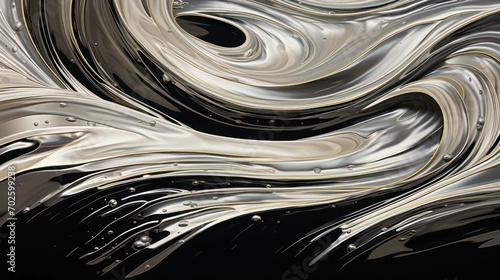 Liquid Silver and Mercury Swirls Background