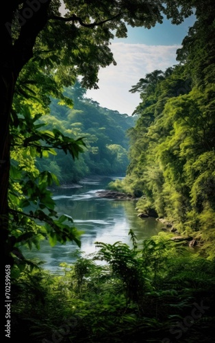 A Lush Green Forest by the River © sitifatimah