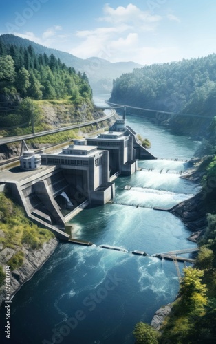 Hydroelectric Plant Located on the River