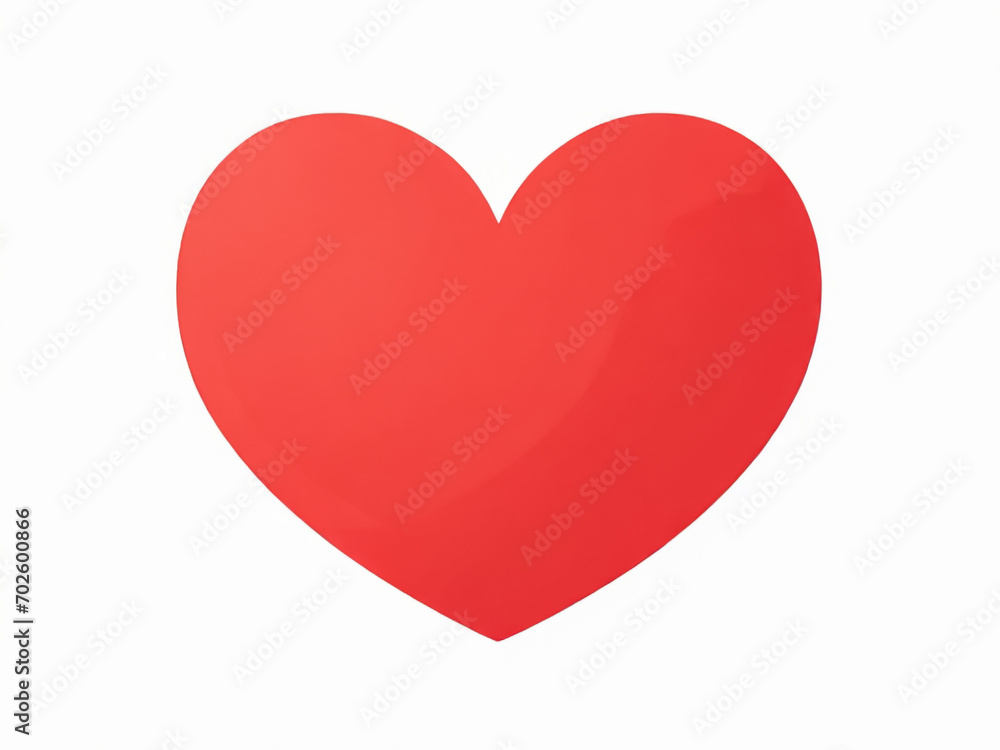 Red heart isolated on white