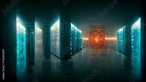 quantum computer futuristic technology abstract background future photo