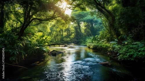 River Flowing Amidst Natural Beauty