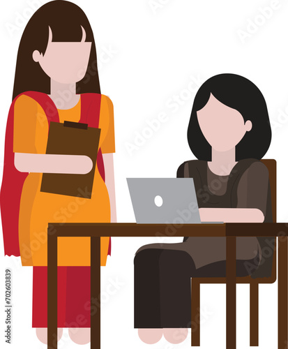 Indian women working vector illustration