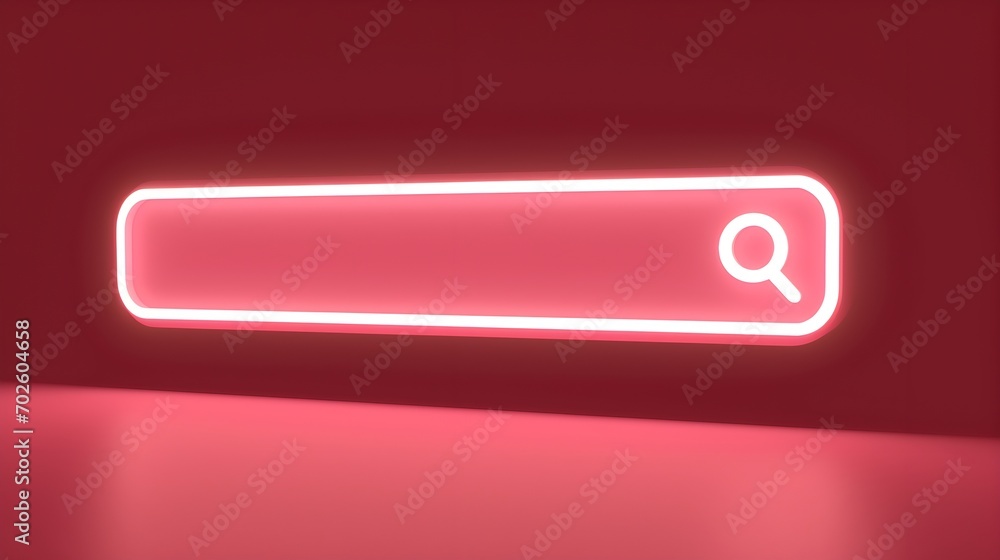 Leeres Neonlicht-Suchfeld im minimalistischen Stil Leeres Neonlicht-Suchfeld im minimalistischen Stil