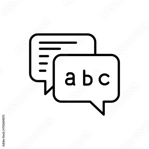 Chat translation outline icons, minimalist vector illustration ,simple transparent graphic element .Isolated on white background