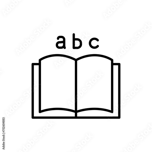 Dictionary outline icons, minimalist vector illustration ,simple transparent graphic element .Isolated on white background