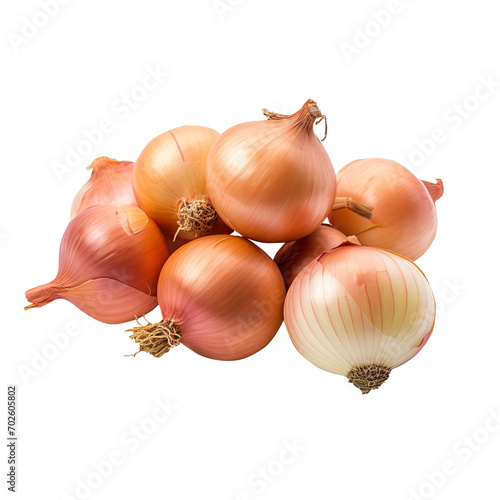 Group of fresh bulbs onion on transparent background, red onion vegetable, clipping path, png file,