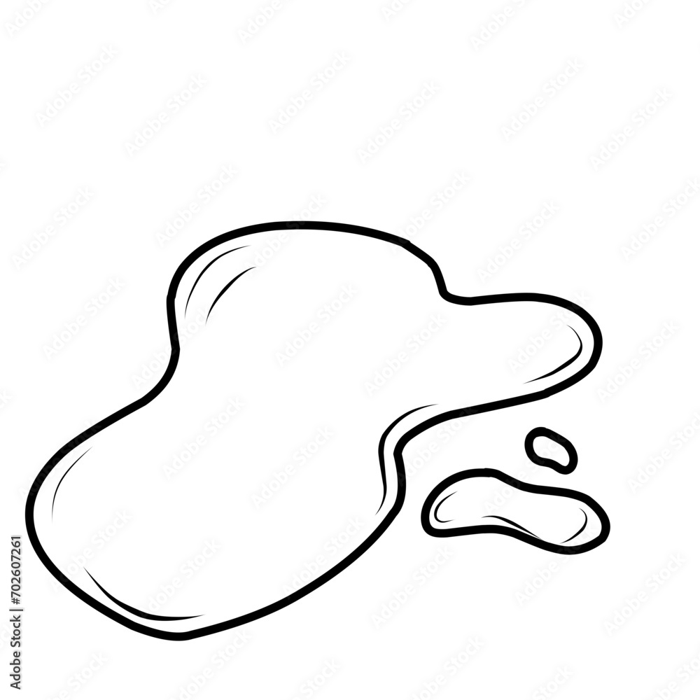 Obraz premium Water Of Puddle Vector Outline 