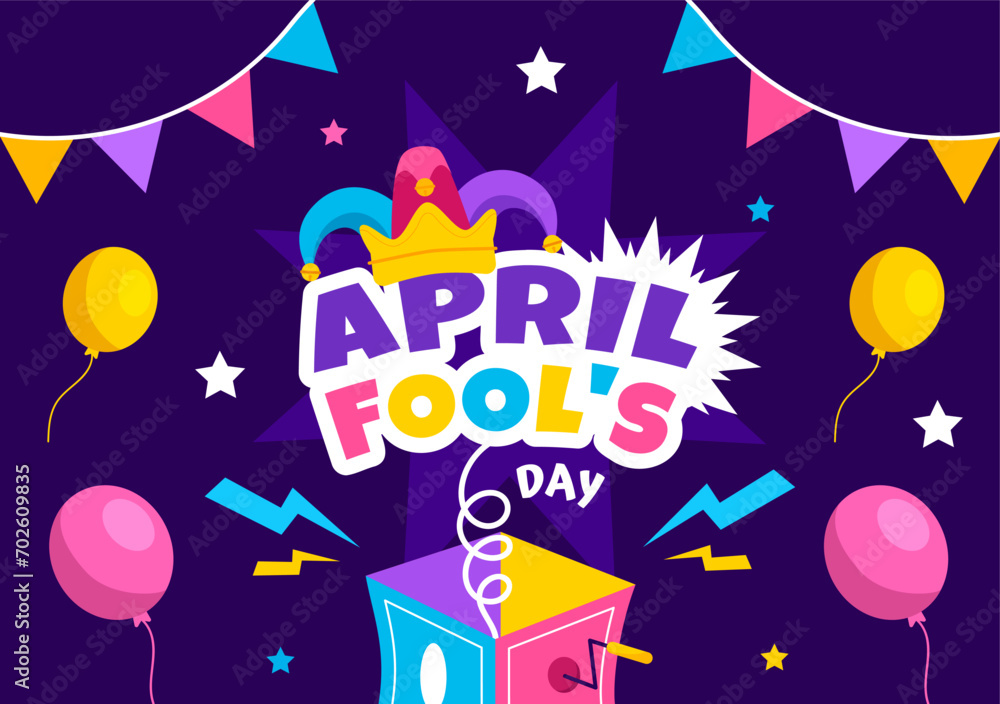 April Fools Day Social Media Background Flat Cartoon Hand Drawn Templates Illustration April Fools Day Social Media Background Flat Cartoon Hand Drawn Templates Illustration