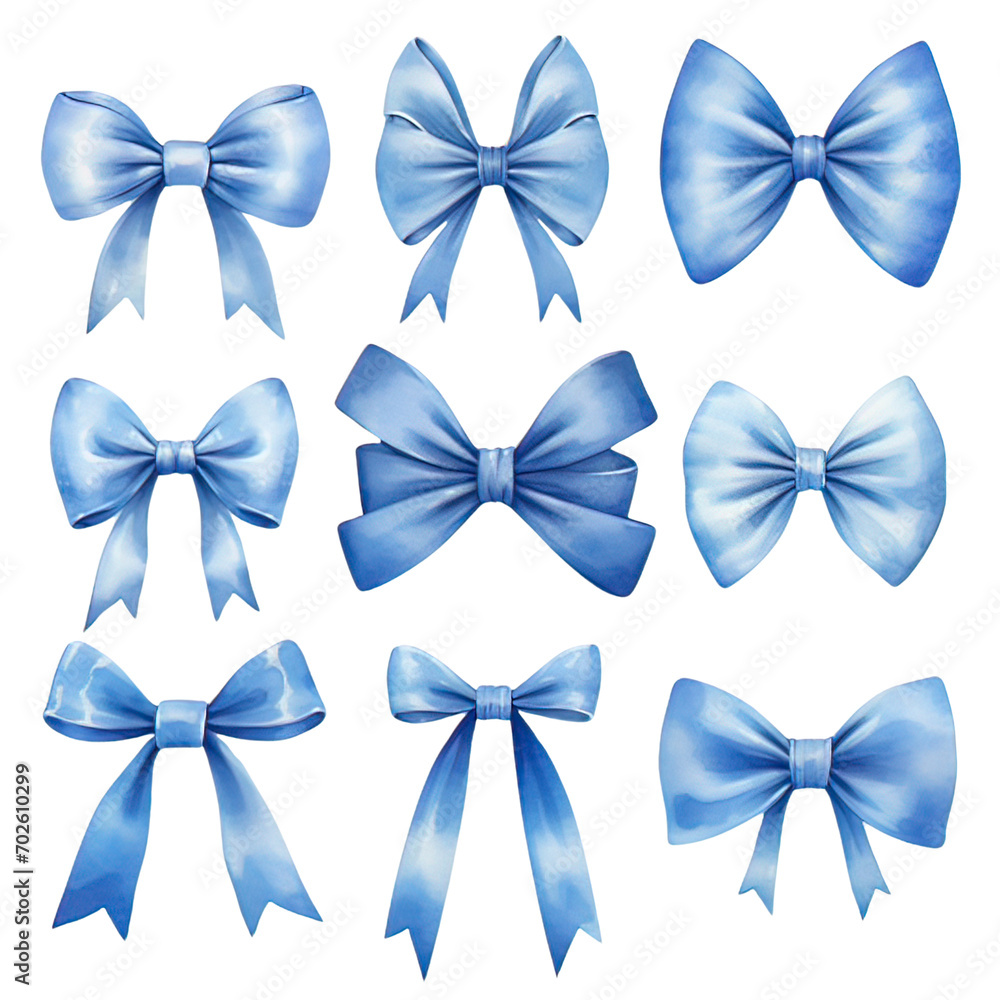 Watercolour Blue Bows Clipart Watercolour Blue Bows Clipart