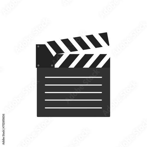 movie clapper board vector illustration flat style isolated on white and transparent background. straight version