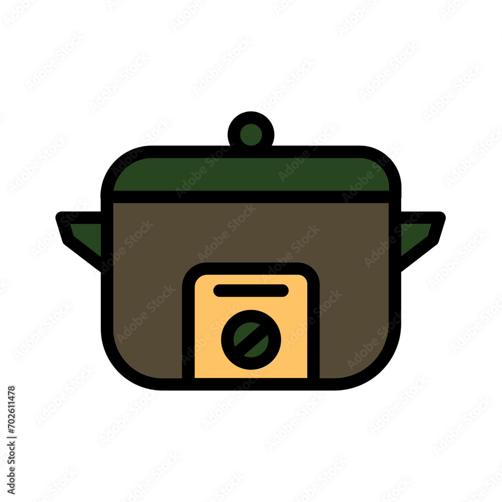 Cooker Electric Rice Filled Outline Icon Cooker Electric Rice Filled Outline Icon
