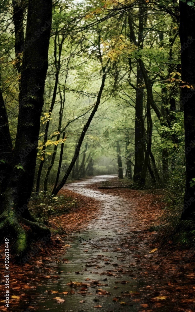 Fototapeta premium Tranquil Night on a Forest Path