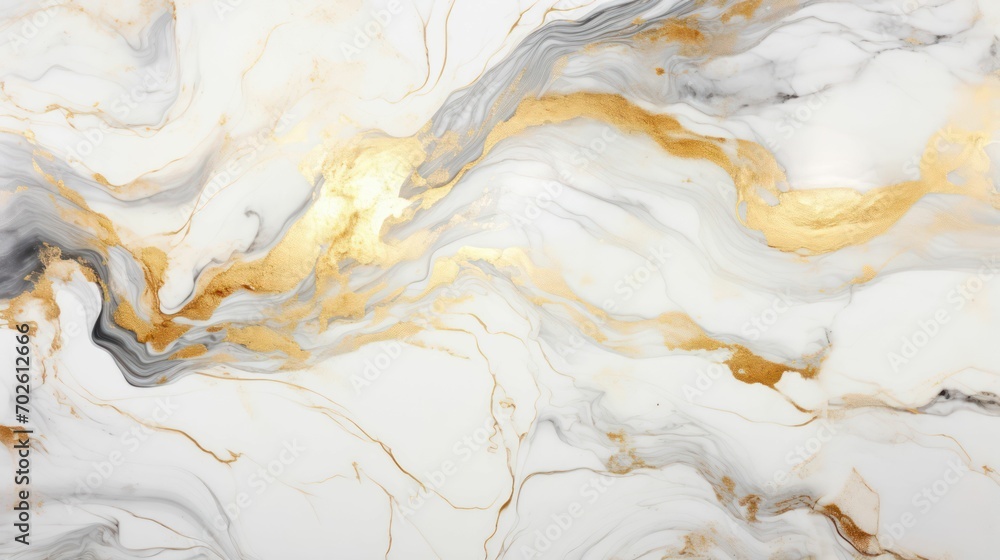 Majestic Marble Veins in White and Gold