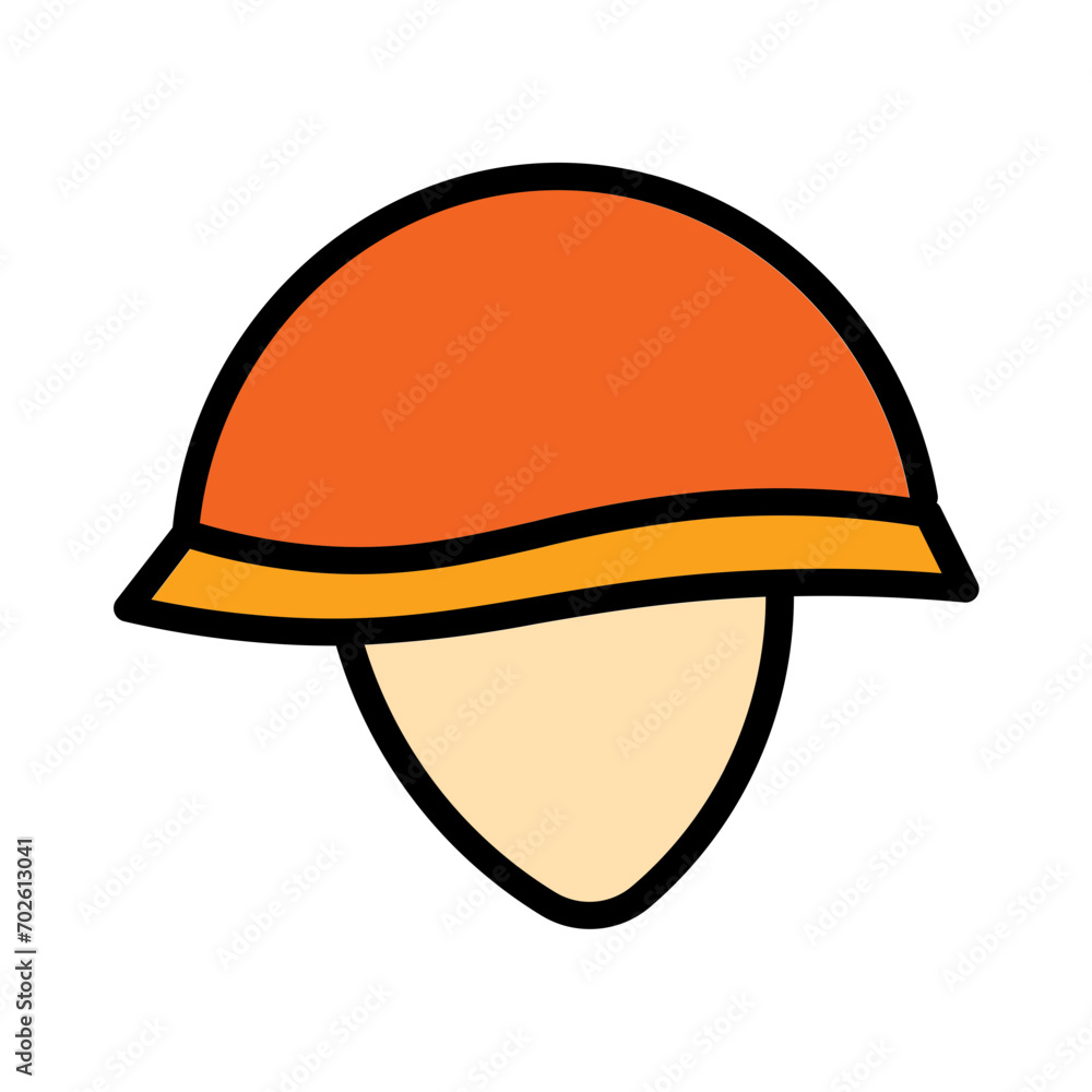 Army Helmet Safety Filled Outline Icon