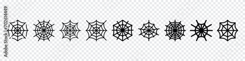Spider web vector,  line icon of a spider web. spider net, Spiderweb set. Spiderweb. Cobweb icon collection. Spiderweb icon set. Spider web black silhouette