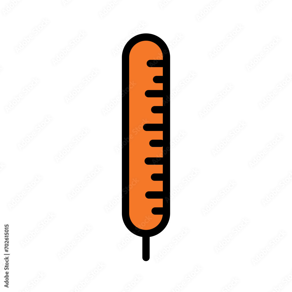 Sick Thermometer Virus Filled Outline Icon