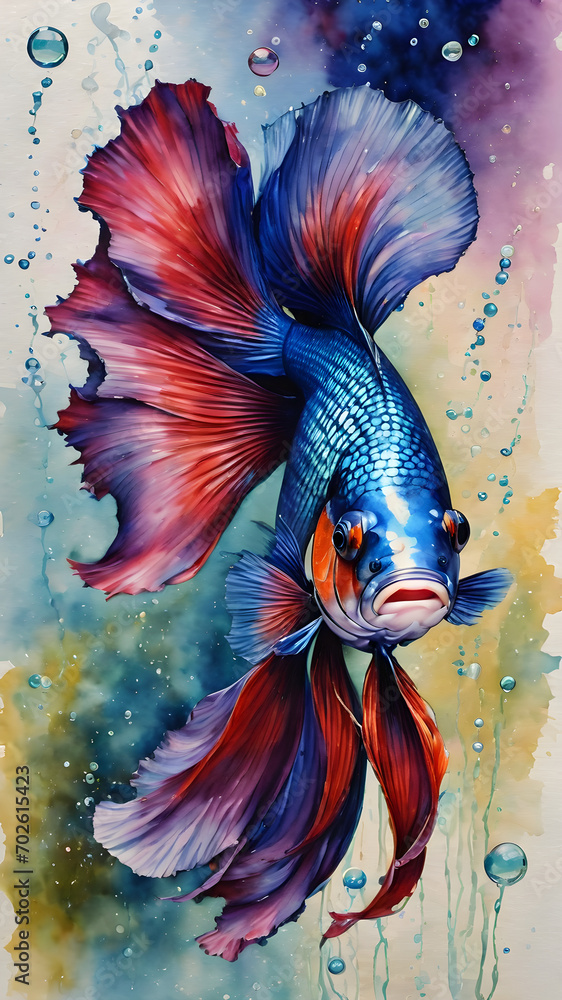 fighting fish or Betta splendens fish in aquarium fighting fish or Betta splendens fish in aquarium