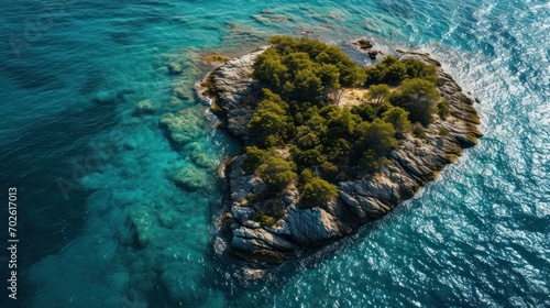 Heart-shaped Island in Blue Ocean