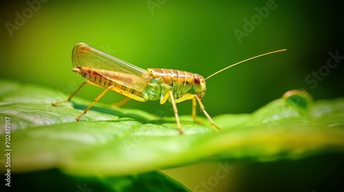 Grasshopper at Rest on a Leaf