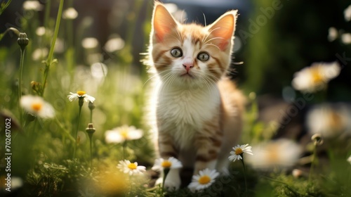 Garden Fun with an Adorable Kitten