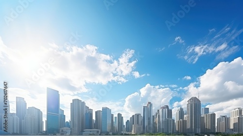 Cityscape with Modern Skyscrapers and Blue Sky © sitifatimah