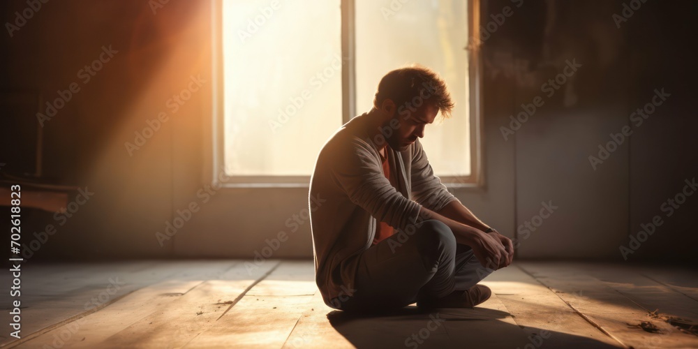 Snapshot of a Crestfallen Man in a Room Snapshot of a Crestfallen Man in a Room