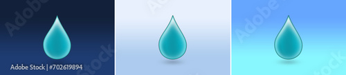 A drop of water h2o on light blue background