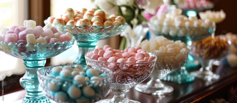 Celebrating a child's baptism with candy dishes. Celebrating a child's baptism with candy dishes.