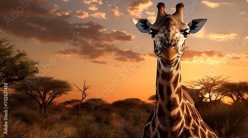 giraffe in sunset © Ahmad