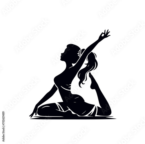 silhouette of a girl doing yoga.yoga
