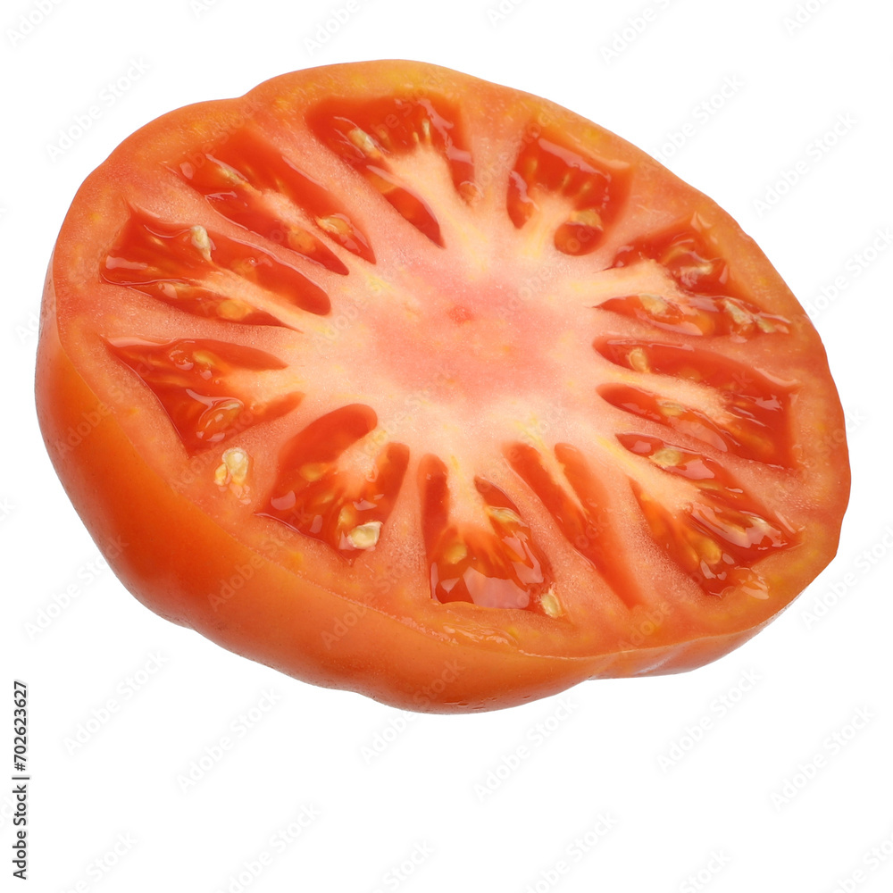 Natural organic village tomato on white background, single half raw tomato, isolated background, clipping path, Natural organic village tomato on white background, single half raw tomato, isolated background, clipping path,