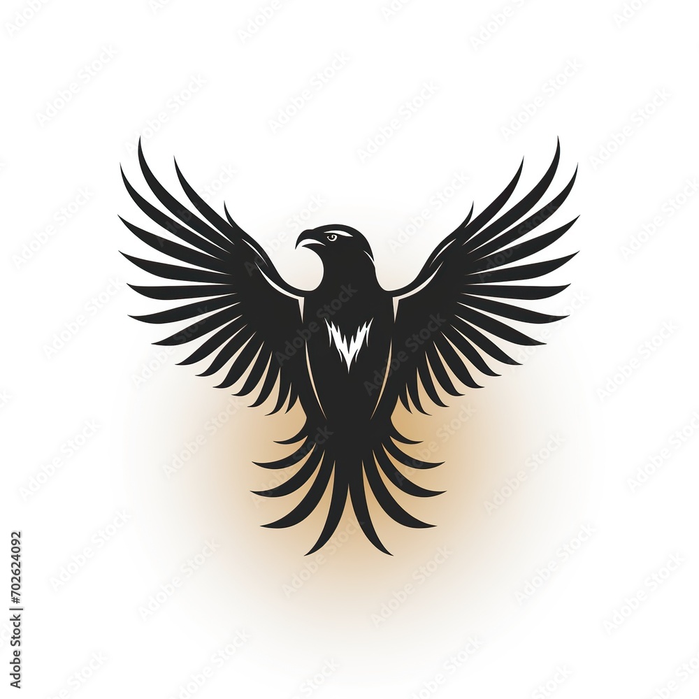 Obraz premium logo emblem symbol icon with bird eagle hawk falcon on white background