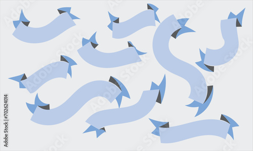 A collection of label name tag ribbon designs with various shapes. Suitable for promotions, banners, name tags, advertisements, and awards.