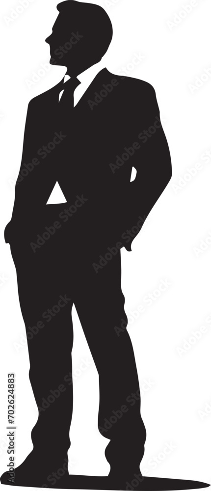 A Businessman standing on Floor Silhouette vector illustration for graphic designer