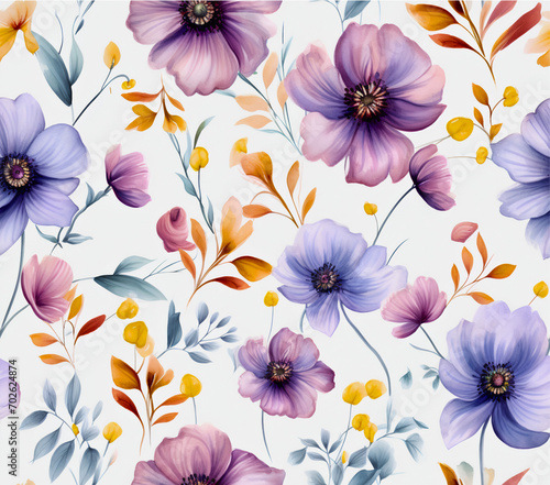 Vibrant Spring Blooms  Whimsical Watercolor Wonderland  Created using generative AI