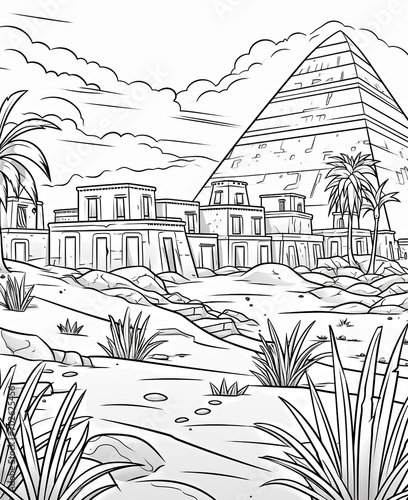 coloring page egypt vibes