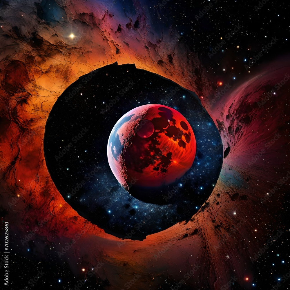 An otherworldly lunar eclipse unfolds against a backdrop of a star ...
