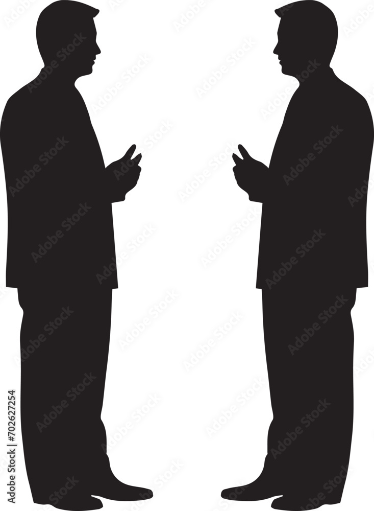 Two Standing People Silhouette vector illustration