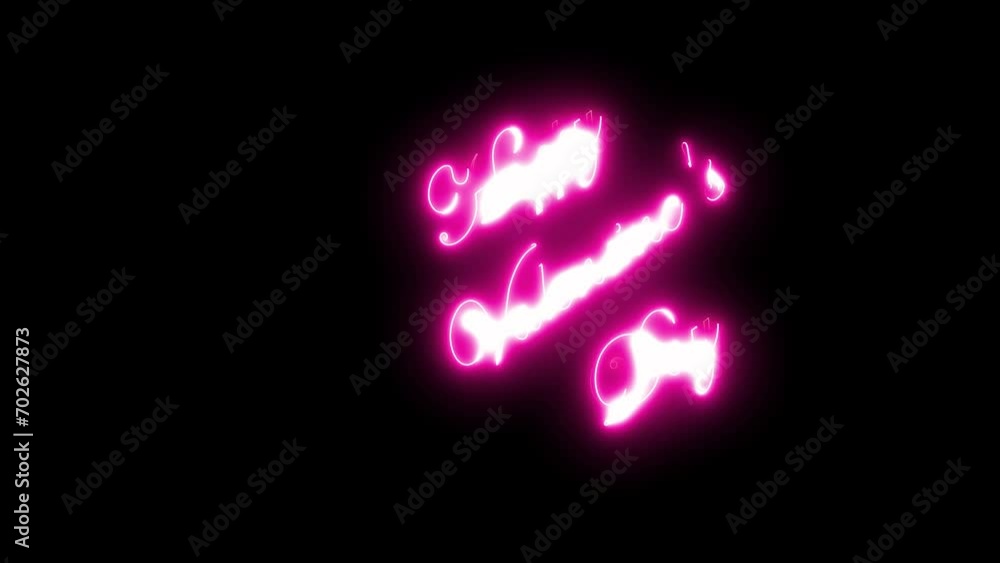 pink neon happy valentines Day text animation pink neon happy valentines Day text animation
