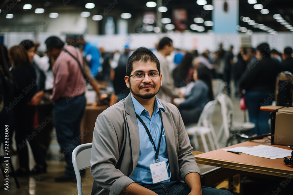 Fototapeta premium a community-sponsored job fair specifically for immigrants, offering a range of employment opportunities