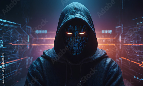 primo piano di un hacker