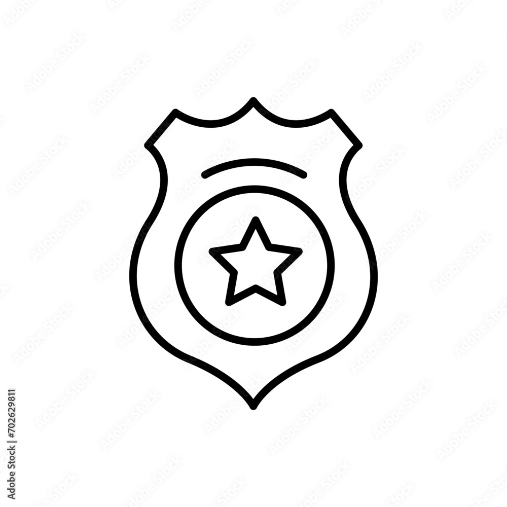 Police badge outline icons, minimalist vector illustration ,simple transparent graphic element .Isolated on white background Police badge outline icons, minimalist vector illustration ,simple transparent graphic element .Isolated on white background