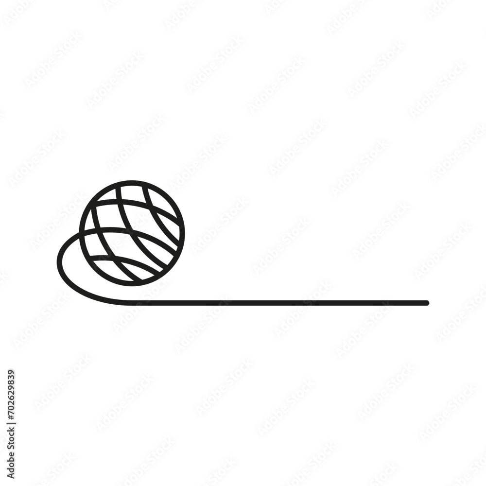 A knitting ball with a long thin thread. A knitting ball with a long thin thread.