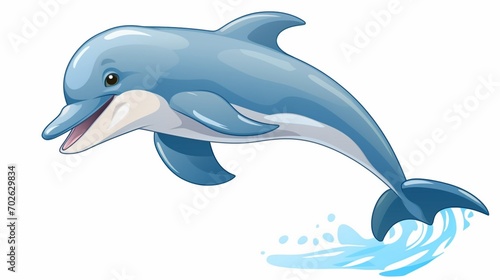 Dive into creativity with this HD image of a hand-drawn dolphin cartoon illustration, capturing the charm of the ocean's most playful creatures.