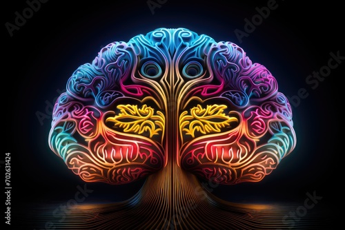 Embark on brain exploration: Witness action potential propagation, mind neural coding. Neuronal thinking connectivity, network by intricate migration, shaping the human brain's intricate architecture photo