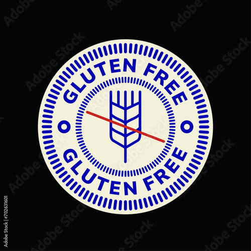 Flat design gluten free label