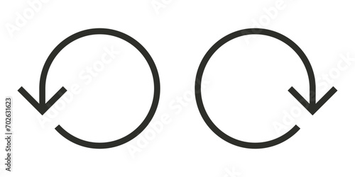 left right rotate sign icon vector