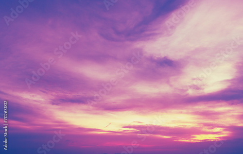 Colorful cloudy sky at sunset. Gradient color. Sky texture. Abstract nature background © vvvita